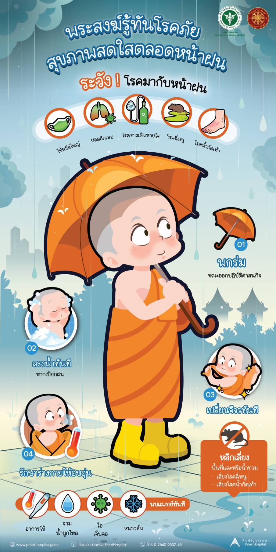 รพ.สงฆ์ห่วงใยสุขภาพพระภิกษุสามเณรในช่วงหน้าฝน